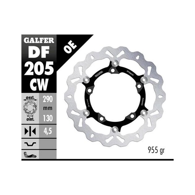 Tarcza hamulcowa pływająca przód Kawasaki Ninja 125, 300R ABS, Versis X 300, Z125/250/300 (290x130x4,5mm) Galfer | DF205CW