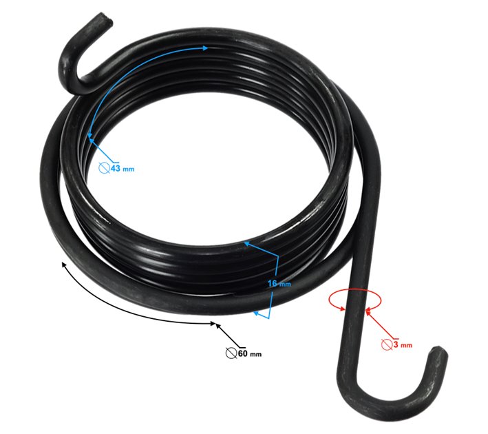 Sprężyna rozrusznika nożnego do skutera Barton Huragan 5 Skuter