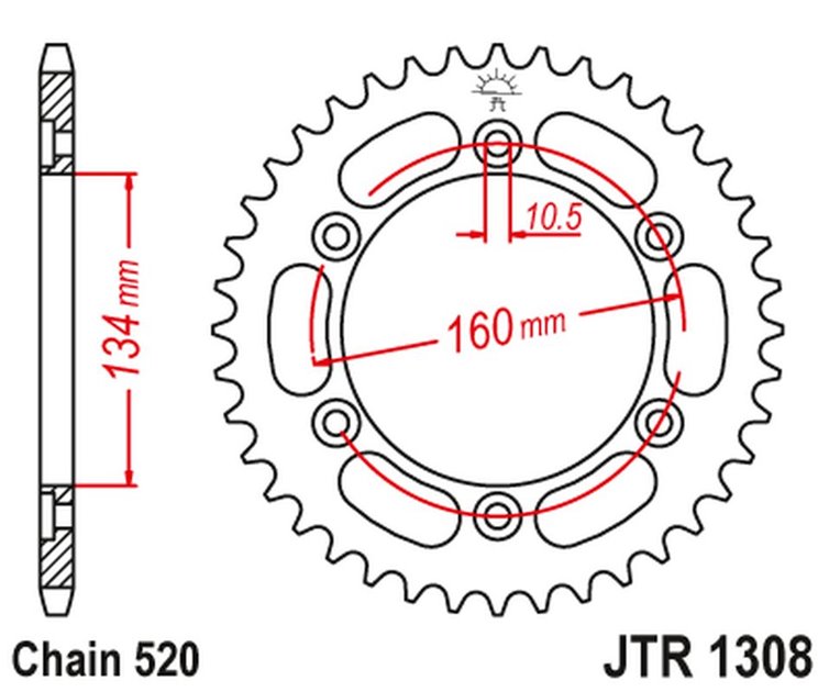 ZĘBATKA TYLNA 4400 42 HONDA CBR 600F '01-20', CBR 900 RR '00-03', CBR 1000 RR '04-20', VTR 1000 SP1/SP2 '00-06' (440042JT) (ŁAŃC.520) KONWERSJA