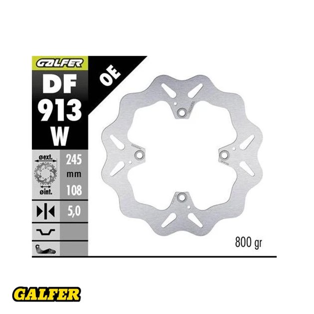 GALFER TARCZA HAMULCOWA TYŁ DUCATI HYPERMOTARD 939/950 2013-; MONSTER 796/1100 2009- (WAVE DISC) (245X108X5MM) | DF913W
