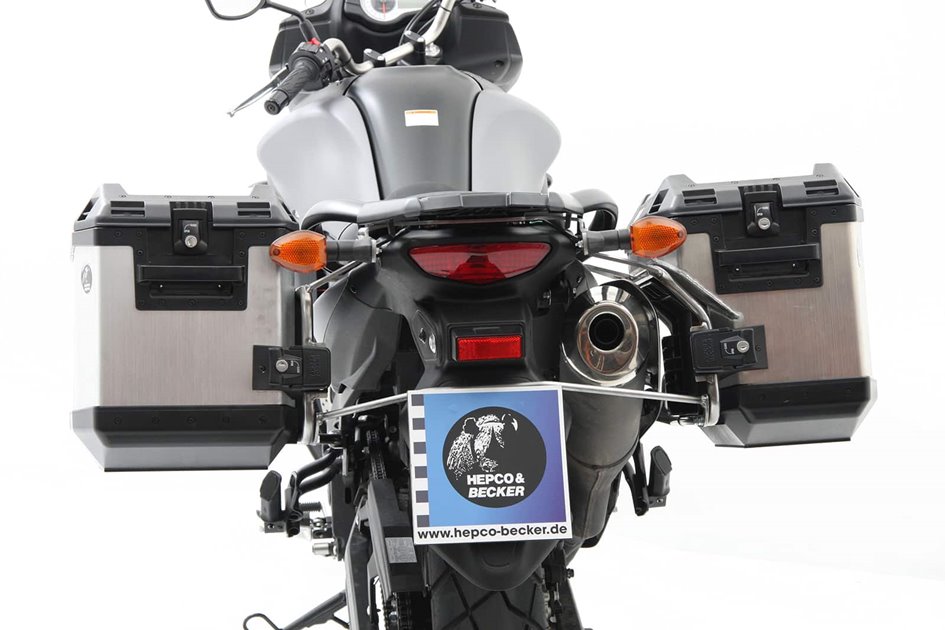 Stelaż kufrów bocznych + kufry boczne XplorerCutout-Träger + Xplorer Koffer Suzuki V-Strom 650 L2 / XT AB 2012-2016 Hepco Becker | 6513528 00 22-00-40
