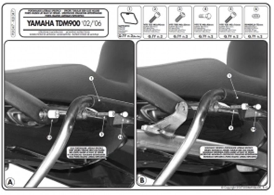 Stelaż kufrów bocznych monokey side Yamaha tdm 900 KAPPA