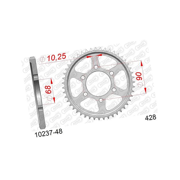 Zębatka tylna 48 Honda CB 125R ŁAŃC. 428 AFAM | 10237-48