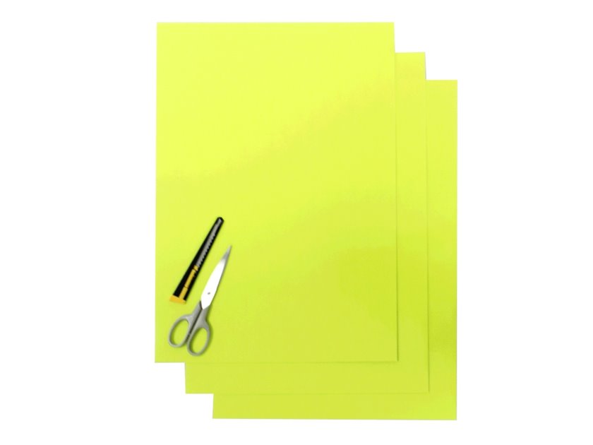 Komplet naklejek (oklein) (folia CRYSTALL 0,4 MM) 3 x arkusz 47x33cm, żółty fluo Blackbird | E5051/50