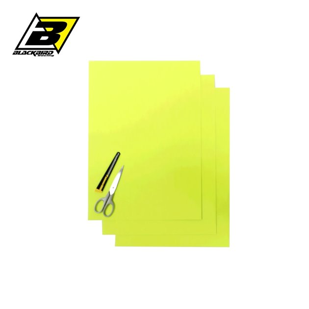 Komplet naklejek (oklein) (folia CRYSTALL 0,4 MM) 3 x arkusz 47x33cm, żółty fluo Blackbird | E5051/50