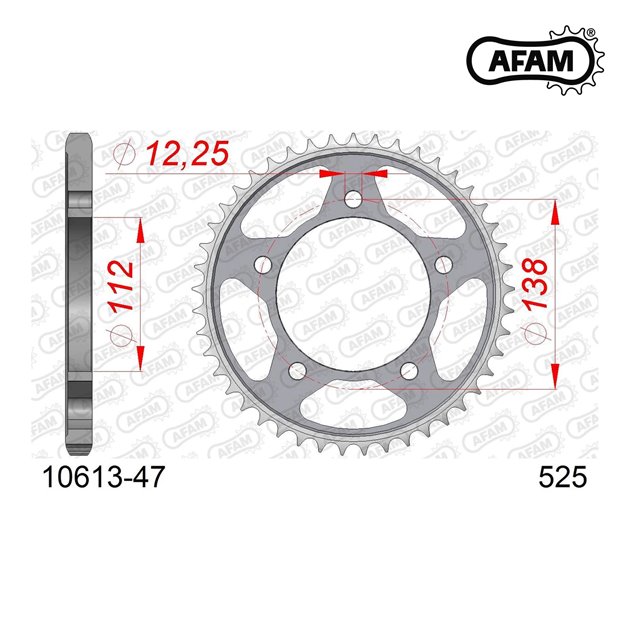 Zębatka tylna 47 Honda XL1000V Varadero ŁAŃC. 525 AFAM | 10613-47