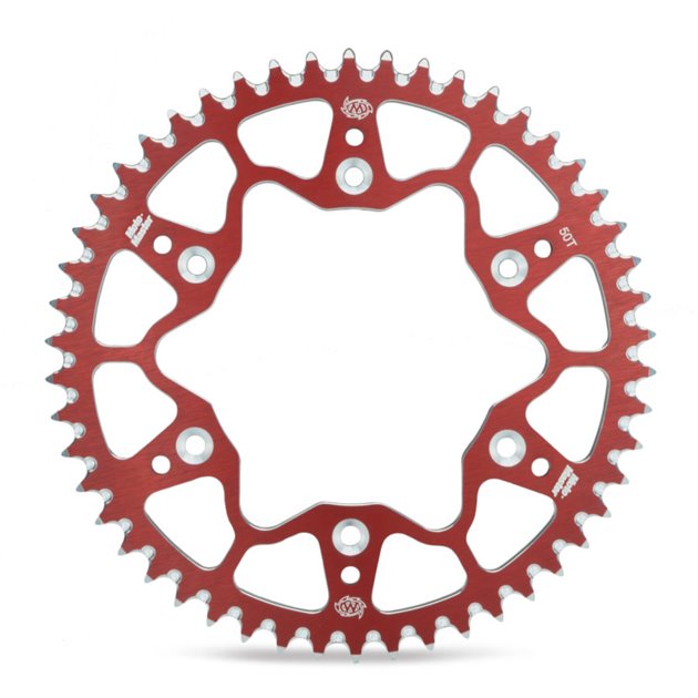ZĘBATKA TYLNA ALUMINIOWA T7075 (ERGAL) 289 52 (28952) KOLOR CZERWONY HONDA CR / CRF 83-25, BETA RR 13-25, (JTR210.52) (ŁAŃC.520) MOTO-MASTER