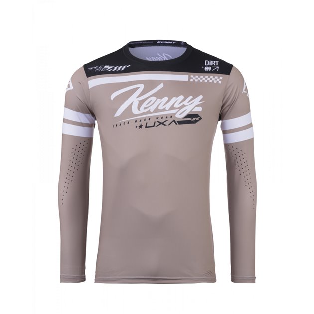Koszulka Cross/Enduro Kenny Racing Track Dirt DZR Brązowy/Biały/Czarny XXXL | 251-3403011-5989