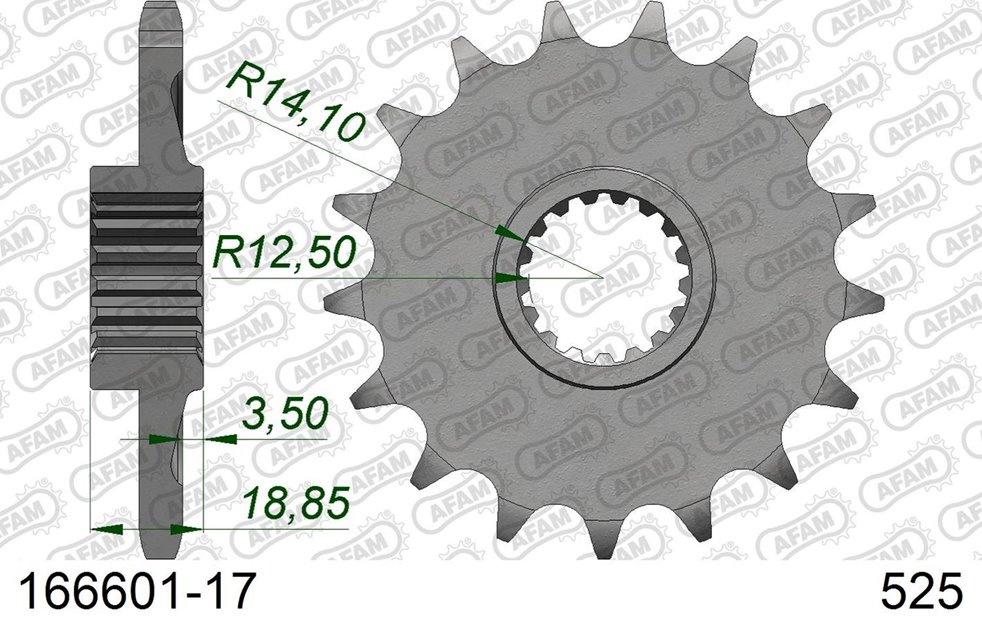 Zębatka przednia 2078 17 BMW F 650/700/800 GS Łańcuch 525 AFAM | 166601-17