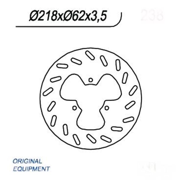 Tarcza hamulcowa (tył) DERBI 50/125, GAS GAS 125/450 (218X62X3,5) 3 OTWORY ŚR.10,5 NG