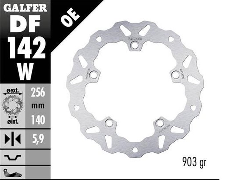 GALFER TARCZA HAMULCOWA TYŁ HONDA CRF 1100L AFRICA TWIN 2020- (WAVE FIXED) (256X140X5,9MM) | DF142W