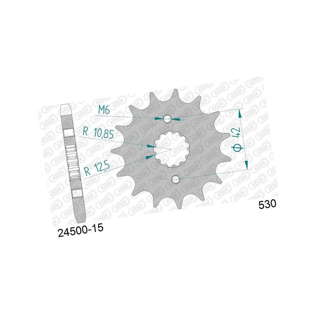 Zębatka przednia 15 Suzuki GSF Bandit 600/650/1200/1250, GSXR750 ŁAŃC. 530 AFAM | 24500-15