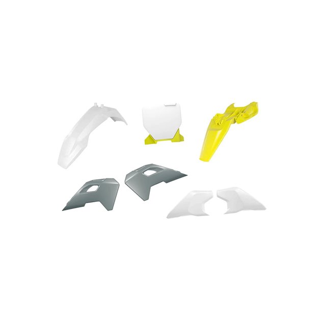 Komplet plastików Husqvarna TC 65 OEM biały/szary/żółty Racetech | KITHSQ-OEM-165