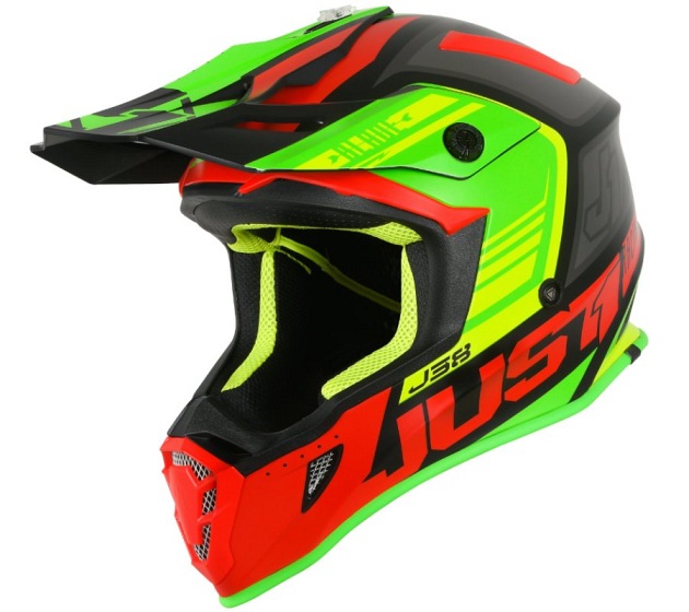 Kask JUST1 J38 BLADE red-lime-black M