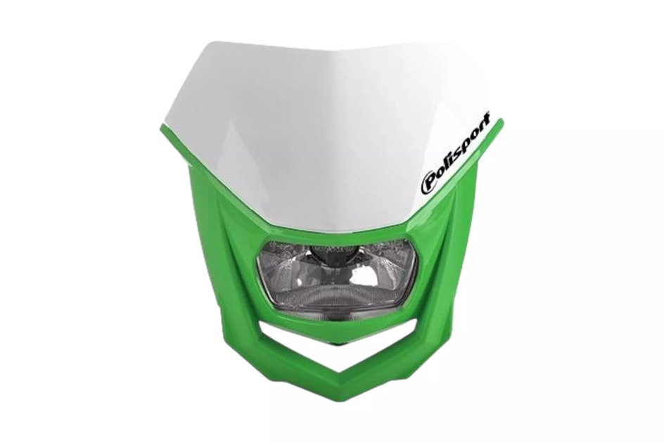 Lampa przednia owiewka Polisport Halo biało-zielona | 8657400041