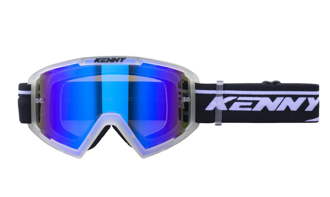 Gogle Track+ Kid/Junior/Dziecięce Clear Crystal Przeźroczysty/Czarny Szybka Niebieskie Lustro Kenny Racing | 251-0803012-00
