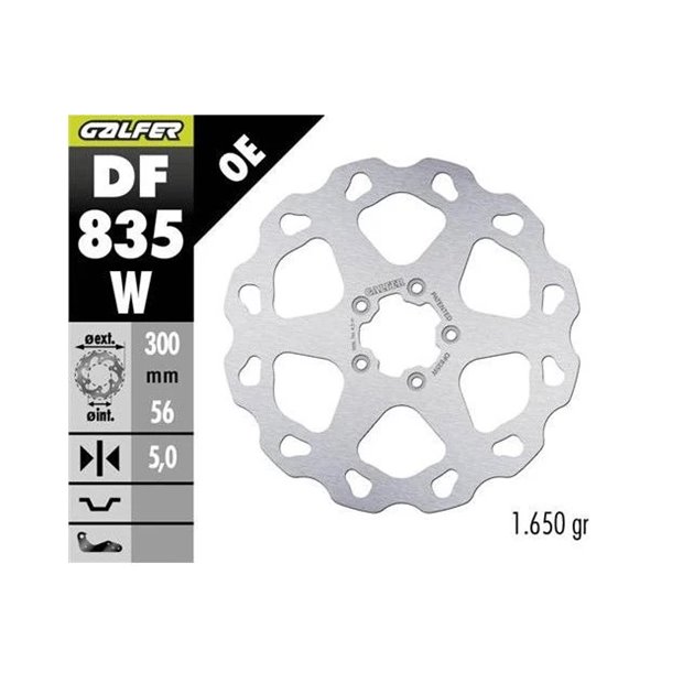 GALFER TARCZA HAMULCOWA PRZÓD HARLEY-DAVIDSON (300X56X5) (W FIXED) | DF835W