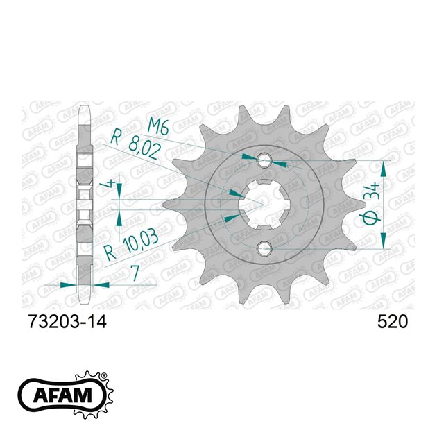 Zębatka przednia 14 KTM 125 Duke, 200 Duke ŁAŃC. 520 AFAM | 73203-14