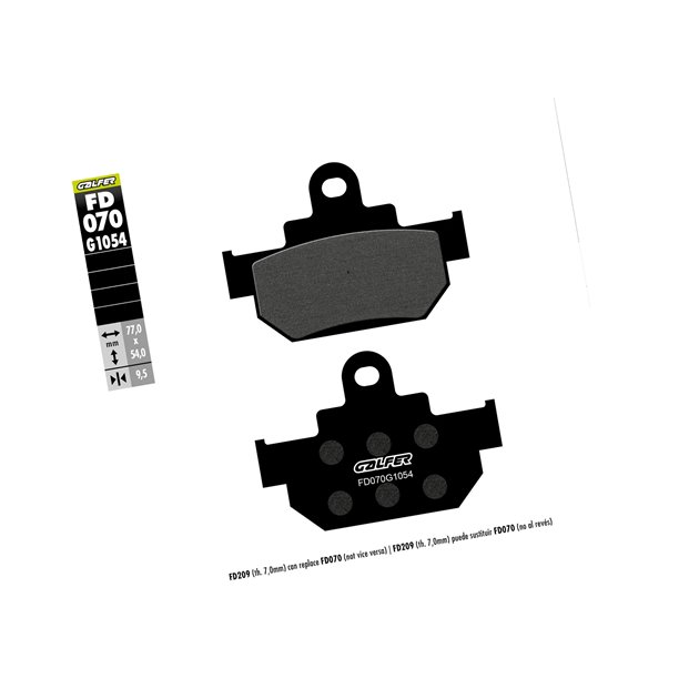 GALFER KLOCKI HAMULCOWE KH106/2 PÓŁMETALICZNE (GRUBOŚĆ 9,5MM)