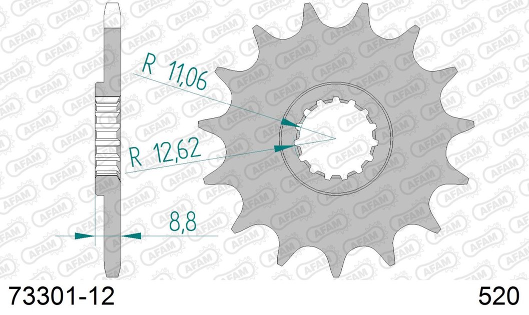 Zębatka przednia 12 KTM SX/EXC ŁAŃC. 520 AFAM | 73301-12