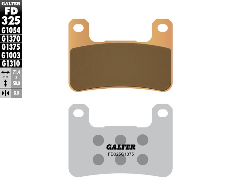 Klocki hamulcowe KH379 Spiek metaliczny Złote SPORT Przód Kawasaki/Suzuki Galfer | FD325G1375
