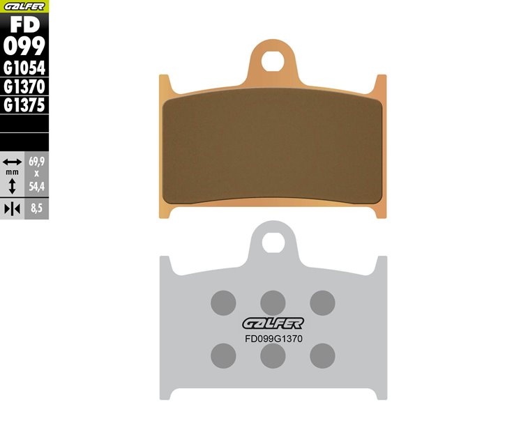 GALFER KLOCKI HAMULCOWE KH145 / KH236 SPIEK METALICZNY (ZŁOTE) SPORT