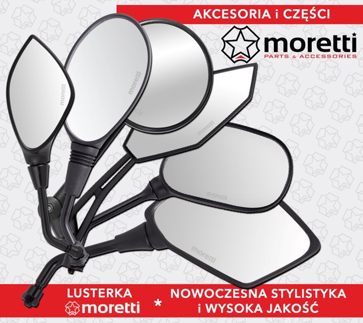 Lusterka oba gwinty prawe (gwint 8mm) do skutera Barton Challenge Skuter elektryczny