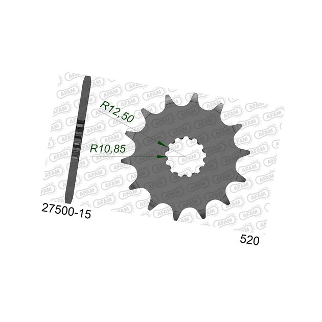 Zębatka przednia 15 Z GUMĄ Kawasaki ER6F/N, KLE 650, EX650, Suzuki SV 650 ŁAŃC. 520 AFAM | 27500NR-15