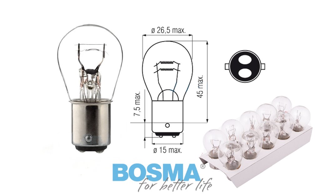 Żarówki BOSMA 12V 21 / 5W BAY15d P21 / 5W (1574) 10 szt.