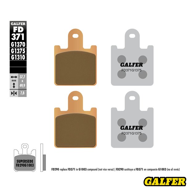 GALFER KLOCKI HAMULCOWE KH417/4 SPIEK METALICZNY (ZŁOTE) SPORT