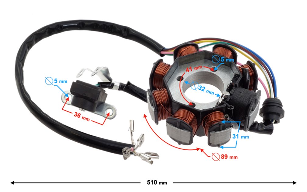 Stator, stojan, iskrownik alternatora ATV Bashan 200, 250
