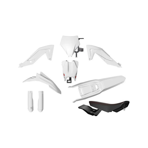Komplet plastików z osłonami teleskopów i siedzeniem Talaria STING MX4/MX5/TL 4000/5500 Biały Racetech | KITTAL-BN0-624