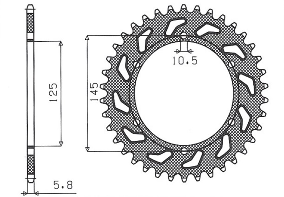 Zębatka TYLNA 866 46 YAMAHA XTZ 750 89-98 (3LD) (JTR855.46) (ŁAŃC. 520) (86646JT) SUNSTAR