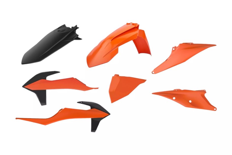 Zestaw plastików Body Kit Polisport pomarańczowy czarny | 90909