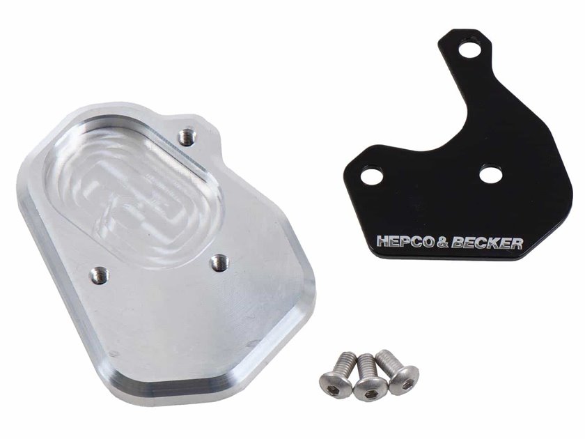 Poszerzenie stopki bocznej Aprilia Tuono V4 Factory srebrno-czarne Hepco&Becker | 42117716 00 91
