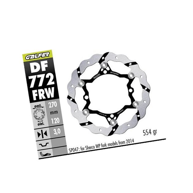 Tarcza Hamulcowa Przód Sherco SE/SEF 250/300/450/500 WAVE (270X120X3MM) Galfer | DF772FRW