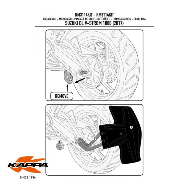 Mocowanie błotnika Suzuki DL 1000 V-Strom, DL 1050 KRM01/KRM02 Kappa | RM3114KITK