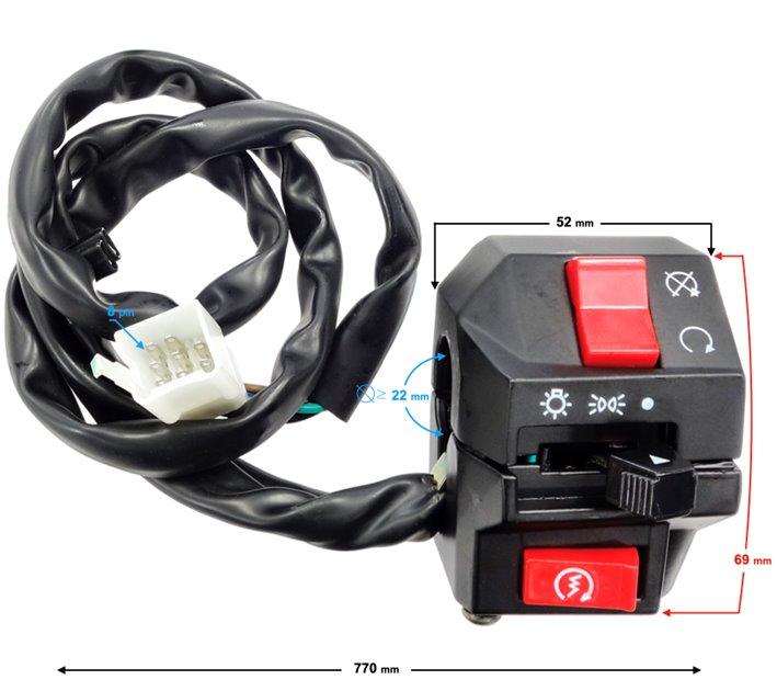 Przełącznik zespolony prawy Barton Hyper 125 154FMI Motocykl 125