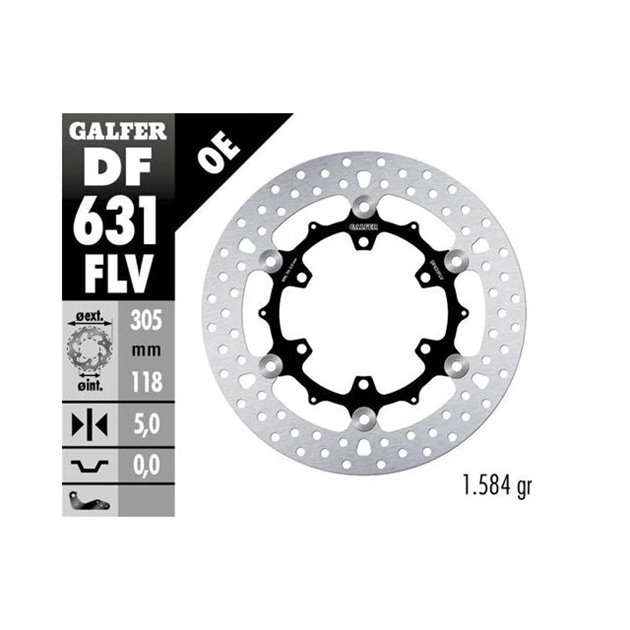 Tarcza hamulcowa przód BMW K100/K1100/R850 / R1100 (305x118x5) Galfer | DF631FLV