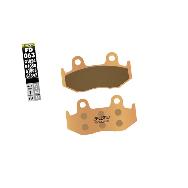 GALFER KLOCKI HAMULCOWE KH092 / KH323 SPIEK METALICZNY (ZŁOTE) ATV (GRUBOŚĆ 7,2MM)