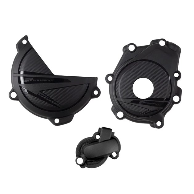Zestaw osłon sprzęgła i zapłonu i pompy wody Polisport KTM SX-F 450 23-24 XC-F 450 23-24 SMR450 23-24 Husqvarna FC FS 450 23-24 czarny | 91372