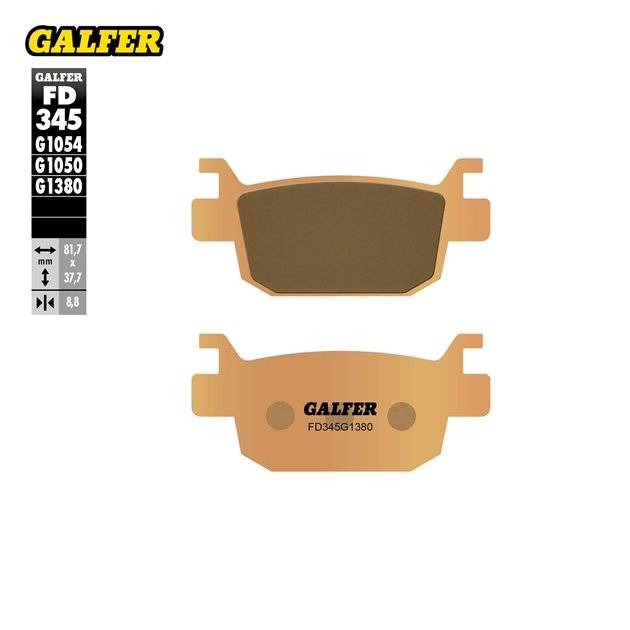 GALFER KLOCKI HAMULCOWE KH415 SPIEK METALICZNY (ZŁOTE) SKUTER