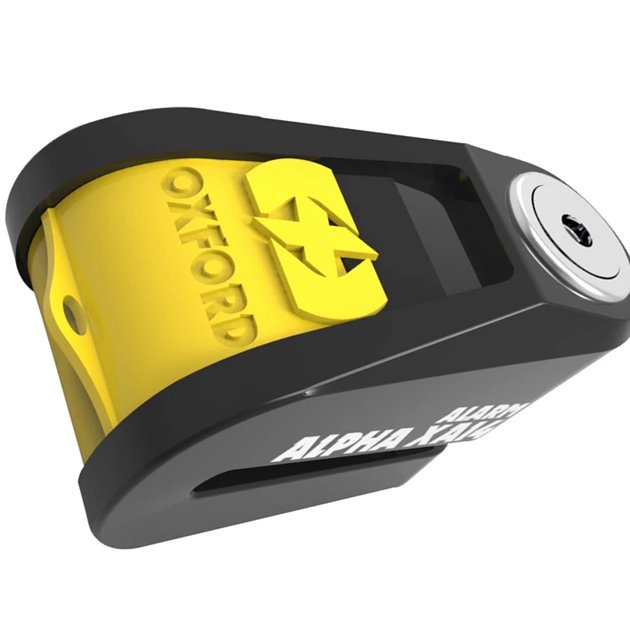Blokada tarczy hamulcowej z alarmem Alpha XA14 PIN 14mm czarny/żółty fluo Oxford | LK218
