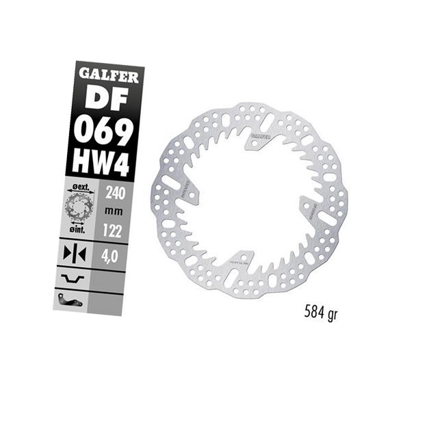 Tarcza hamulcowa tył Honda CR 125/250, CRF250R, CRF 450R (240X140X4MM) SHARK ENDURO MX Galfer | DF069HW4