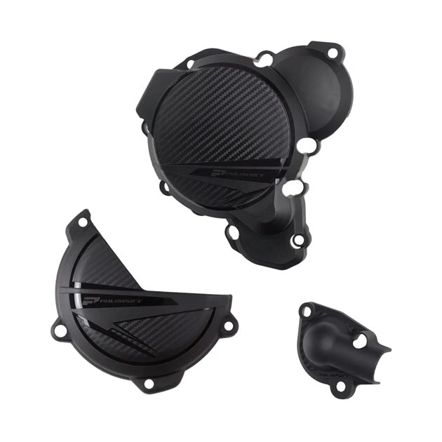 Zestaw osłon sprzęgła i zapłonu i pompy wody Polisport KTM EXC XC-W 250 300 24 czarny | 91375