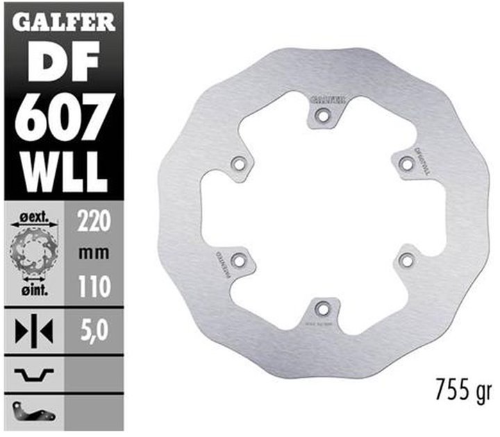 GALFER TARCZA HAMULCOWA TYŁ BETA RR 250/300/350 2012-, RR 390/400/430/450/450/498 2014-, XTRAINER 250/300 2015- WAVE (240X109X5MM)