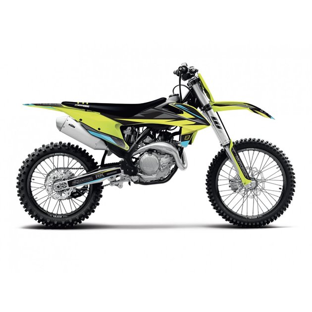 Komplet naklejek (oklein) + pokrowiec na siedzenie KTM SX/SX-F, EXC/EXC-F STEALTH Blackbird | E8547