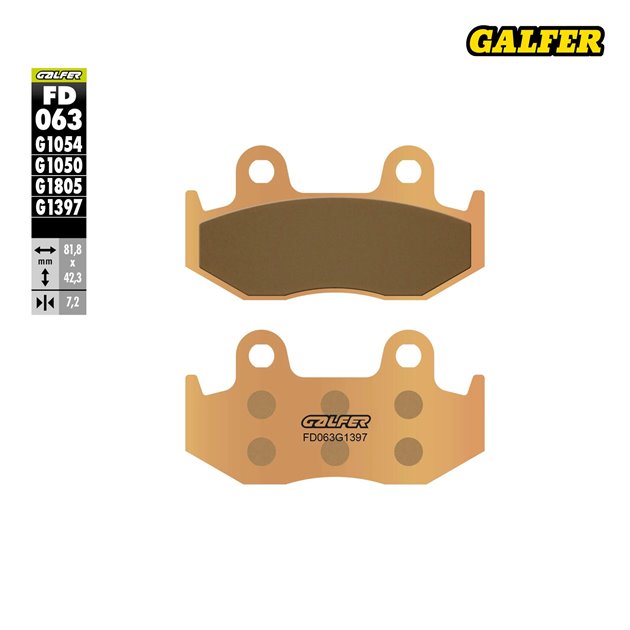 GALFER KLOCKI HAMULCOWE KH092 / KH323 SPIEK METALICZNY (ZŁOTE) ATV (GRUBOŚĆ 7,2MM)