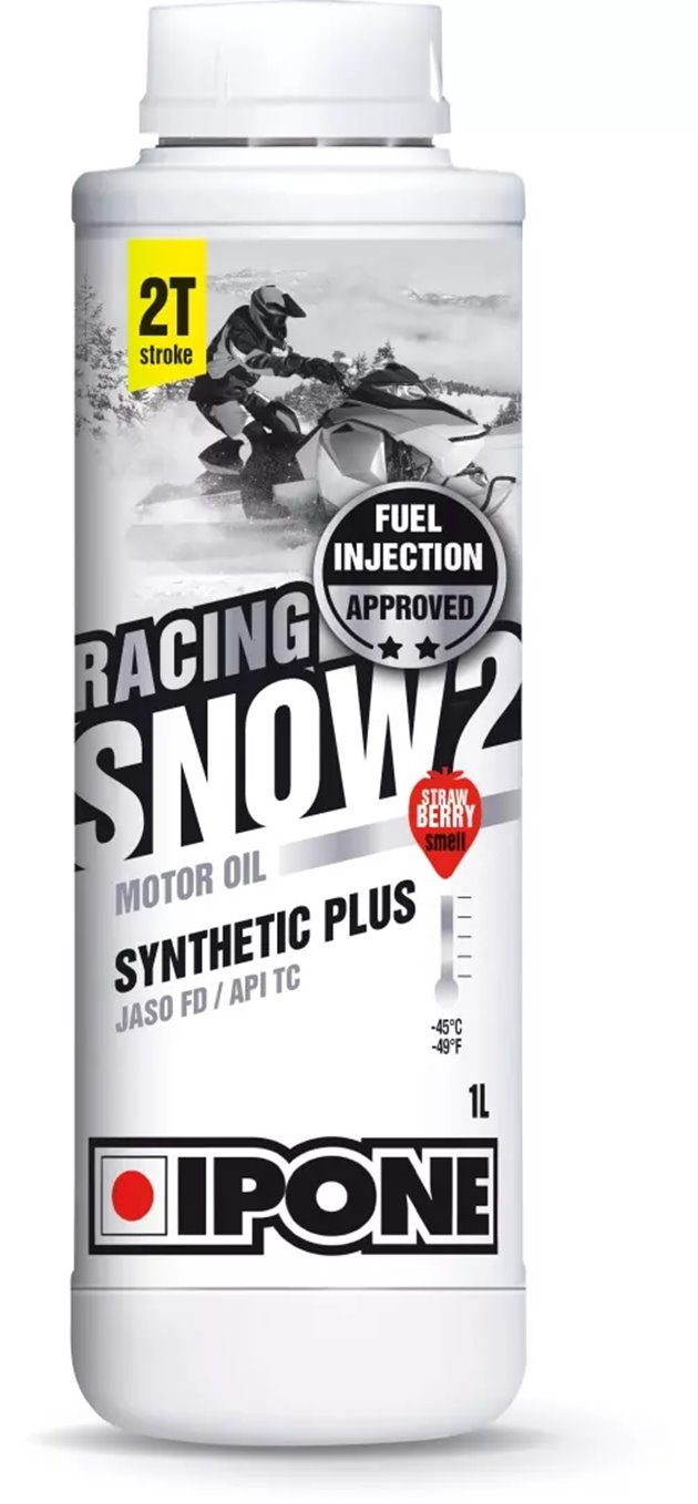 Olej silnikowy Ipone Snow Racing 2T do skuterów śnieżnych półsyntetyczny 1 l zapach truskawkowy -45ST.C | 800173