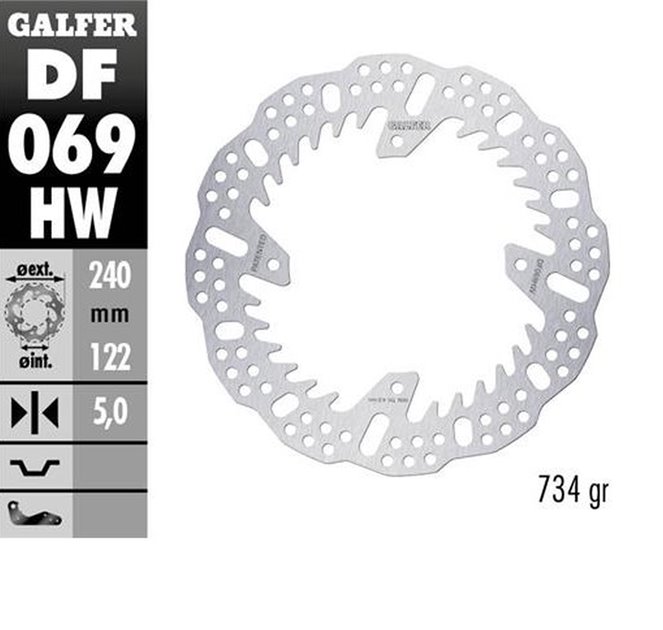 Tarcza hamulcowa tył Honda CR 125/250, CRF250R, CRF 450R (240X140X5MM) SHARK ENDURO MX Galfer | DF069HW